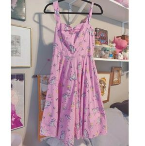 Hell Bunny pink unicorn rockabilly pinup dress